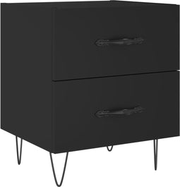 vidaXL - Nachtkastje - 40x35x47,5 - cm - bewerkt - hout - zwart