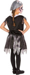 dressforfun - piratenskeletkostuum 128 - jurk met skeletprint en hoofddeksel - (8-10y)