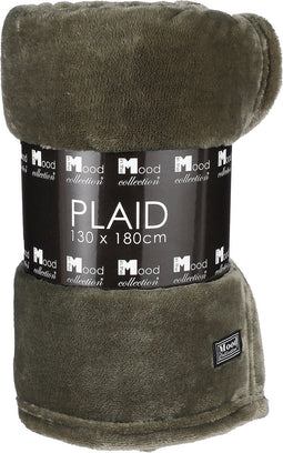 In The Mood Collection Famke Fleece Plaid - L180 x B130 cm - Donkergroen