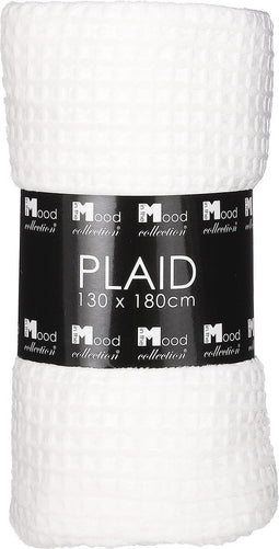 In The Mood Collection Joanne Fleece Plaid - L180 x B130 cm - Polyester - Off White