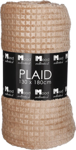 In The Mood Collection Joanne Fleece Plaid - L180 x B130 cm - Polyester - Lichtbruin