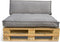 In The Mood Collection Royal Palletkussens - L120 x B80/40 x H12 cm - Velvet - Lichtgrijs
