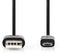 Nedis CCGP60500BK50 - USB A naar USB 2.0 micro kabel - 500 cm - Zwart