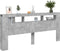 Hoofdeinde met LED 220x18,5x103,5 cm bewerkt hout betongrijs