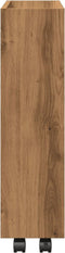 vidaXL - Opbergtrolley - smal - 3-laags - bewerkt - hout - artisanaal - eikenkleurig