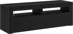 vidaXL - TV-kast - met - LED - Zwart - Eikenhout - 120x35x40 - cm - Bewerkt - hout