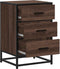vidaXL - Nachtkastje - 40x34,5x60 - cm - bewerkt - hout&metaal - bruin - eikenkleur