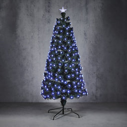 Luca Lighting - Greenland boom fibre optic blauw 225led 8 function controller - h180xd75cm - Woonaccessoires en seizoensgebondendecoratie (Europese stekker )