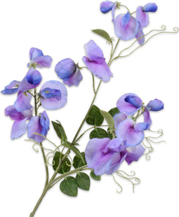 Silk-ka Kunstbloem-Zijden Bloem Lathyrus Tak Paars 73 cm Voordeelaanbod Per 2 Stuks