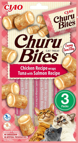 Inaba Churu Bites - Kattensnack - Kip Zalm 42 g