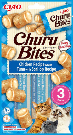 Inaba Churu Bites - Kattensnack - Tonijn Jacobsschelp 3x10 g