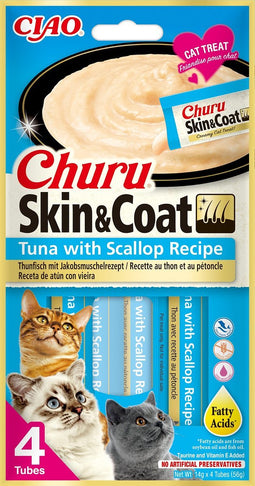 Inaba Churu kat Puree Skin & Coat Tonijn met Sint-jakobsschelp
