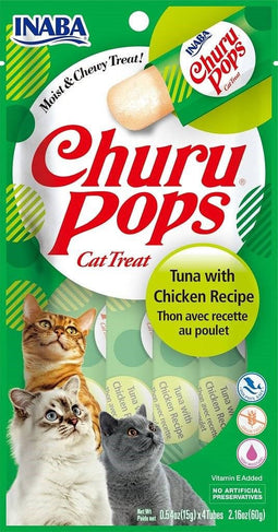 INABA Churu Pops Tuna with chicken - cat treats - 4x15 g