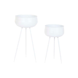 Grondlegger Home ESPRIT Wit Metaal Stads 34 x 34 x 70 cm (2 Onderdelen)