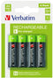 Verbatim 49517 - Oplaadbare Batterijen AA - NiMH 2500 mAh (4 stuks)