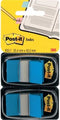 Indextabs 3M Post-it 680 25.4x43.2mm duopack blauw