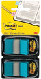 Indextabs 3M Post-it 680 25.4x43.2mm duopack blauw