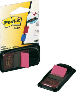Indextabs 3M Post-it 680 25.4x43.2mm felroze | 12 stuks