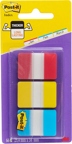 Indextabs 3M Post-it 686 25.4x38.1mm strong assorti | 6 stuks