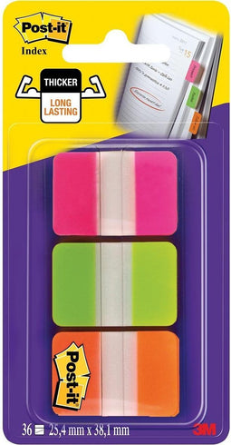 Indextabs 3M Post-it 686 25.4x38mm strong assorti