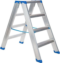 Industriële aluminium trapladder dubbel - Sparta Duo 2 x 4 treden