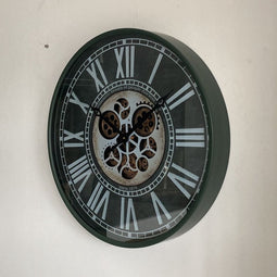 Industriele klok - grote klok woonkamer - klok groen 60 cm