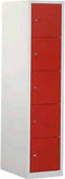 Industriële locker garderobekast 5 deurs (190x41,5x45 cm) Aluminium en cilinderslot