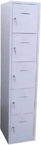Industriële locker garderobekast 5 deurs (190x41,5x45 cm) Aluminium en cilinderslot