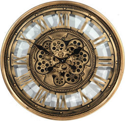 Industriële wandklok Isa - Radarklok - Klok goud 60 cm