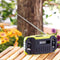 infactory Crankradio: batterijvrije zonne-& dynamo-kofferradio met LED-lamp (zonne-radio)