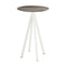 Infinity Statafel wit frame + Tropical Wood HPL Ø70 cm