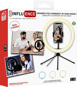 Influence - LED ring 10" met mini-tripod voor smartphones