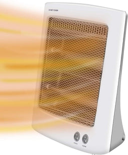 Infrarood staande warmtestraler, warmtestraler, halogeenverwarming, infraroodverwarming, 2 warmtestanden met oververhitting, kantelbescherming, torenruimteverwarming voor gebruik op kantoor, woonkamer, slaapkamer