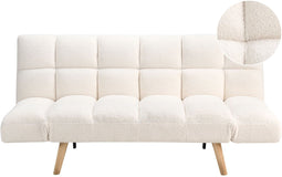 INGARO - Slaapbank - Wit - Bouclé