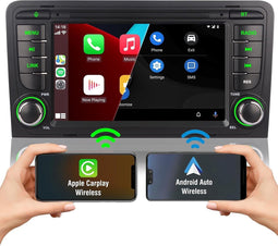 Ingebouwde Draadloze Apple Carplay & Android Auto DSP Autoradio voor Audi A3 8P S3 RS3 (2003-2012) - IPS Scherm & Bluetooth
