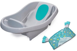 INGENUITY Babybadje, zeer comfortabel, extra groot met zachte stoffen draagzak, zitkussens, plank, tot 24 maanden