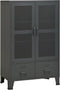 vidaXL - Opbergkast - industrieel - 70x40x115 - cm - metaal - antracietkleurig