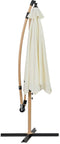 MASCOT ONLINE Hangende Parasol - Zweefparasol - Houtlook - 300 cm breed - Crème