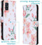 iMoshion Hoesje Geschikt voor Samsung Galaxy A51 Hoesje Met Pasjeshouder - iMoshion Design Softcase Bookcase - Wit / Roze / Blossom Watercolor
