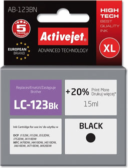 Ink Activejet AB-123BN (replacement Brother LC123BK/121BK; Supreme; 15 ml; Black)