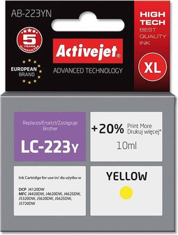 Ink Activejet AB-223YN (replacement Brother LC223Y; Supreme; 10 ml; Yellow)