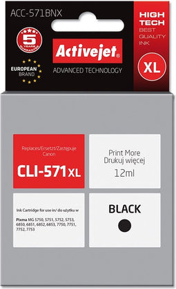 Ink Activejet ACC-571BNX (replacement Canon CLI-571Bk XL; Supreme; 12 ml; Black)
