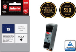 Ink Activejet AH-15N (AH-615N) (replacement HP 15 C6615N; Supreme; 44 ml; Black)
