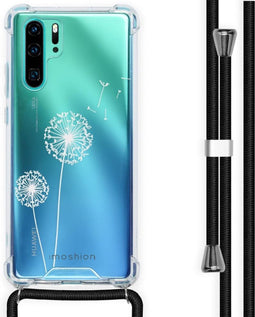 iMoshion Hoesje Geschikt voor Huawei P30 Pro Hoesje Met Koord - iMoshion Design Hoesje met Koord - Wit / Transparant / Dandelion