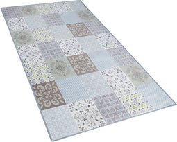 INKAYA - Laagpolig vloerkleed - Grijs - 80 x 150 cm - Polyester