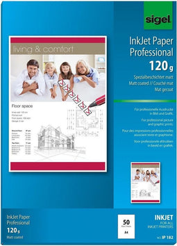 Inkjetpapier Sigel A4 120gr - hoogwit 50 vel speciale coatin