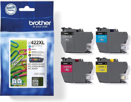 Inktcartridge brother lc-422xlval zwart 3 kleuren | Blister a 4 stuk | 4 stuks