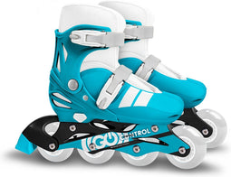 Inline Skates Hardboot Blauw/wit (unisex) Maat 30-33