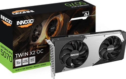 INNO3D NVIDIA GeForce RTX 5070 TWIN X2 OC - Videokaart - 12GB - GDDR7 - PCIe 5.0 - 1x HDMI 2.1 - 3x DisplayPort 2.1