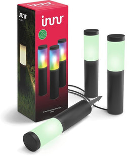 Innr Slimme Buitenverlichting Sokkellamp Color - Tuinverlichting, werkt met Philips Hue* - Tuinlamp met 16 Miljoen Kleuren en alle Wittinten - Zigbee Lamp Buiten - Dimbaar - 3-Pack